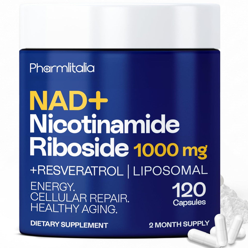 NAD Capsules Resveratrol Liposomal Nicotinamide Riboside Quercetin Vitamin B3 NAD Supplement for Women and Men Anti Aging Boost Focus and Energy Cell Regeneration Supplement 120 Capsules