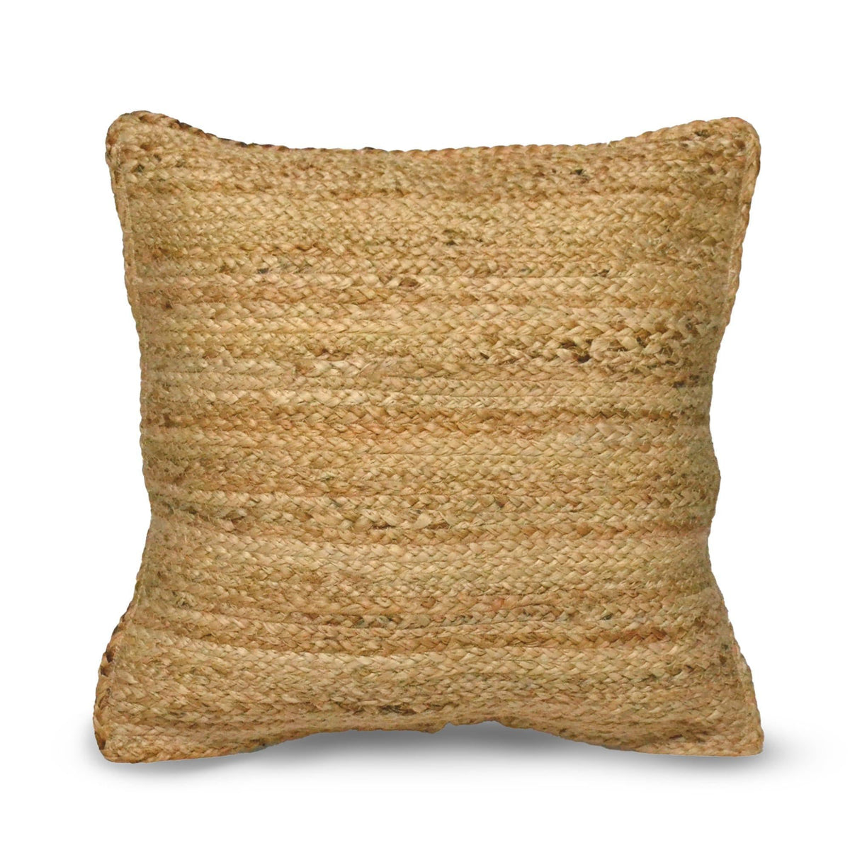 The Fine Living Co. Jute Throw Pillow Covers Braided Decorative Pillow Covers Farmhouse Accent Pillows for Couch Living Room Decor 18 x 18 inch Natural 1Pc