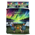 Personalized Northern Light Camping Quilt Bed Sets - Gift Idea For Couple, Camping Lovers, Family - Up to 5 Kids, 4 Pets - Fill Your Life With Adventures
