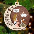 Personalized Memorial Dog Circle Wooden Ornament - Memorial Gift Idea For Dog Mom - I Love You To The Moon & Back
