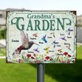 Personalized Grandma's Garden Metal Sign - Mother's Day Gift Idea For Grandma/Mother - Up to 10 Kids - Grandma's Garden