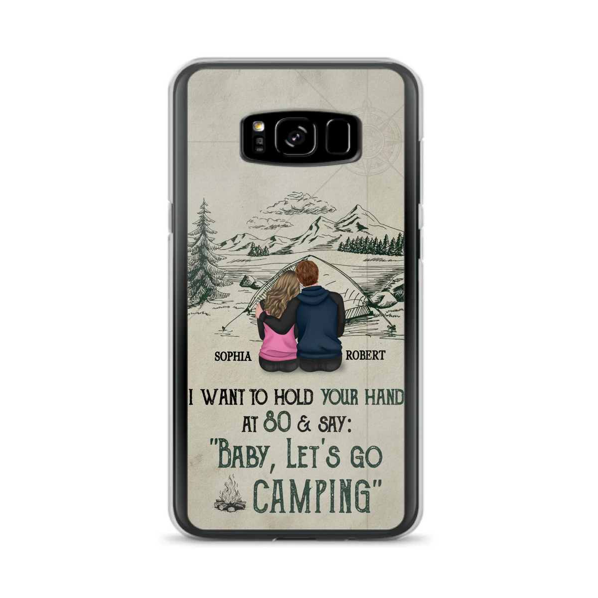 Custom Personalized Couple Phone Case - Gift Idea For Couple - Case For iPhone/Samsung - Baby Let's Go Camping