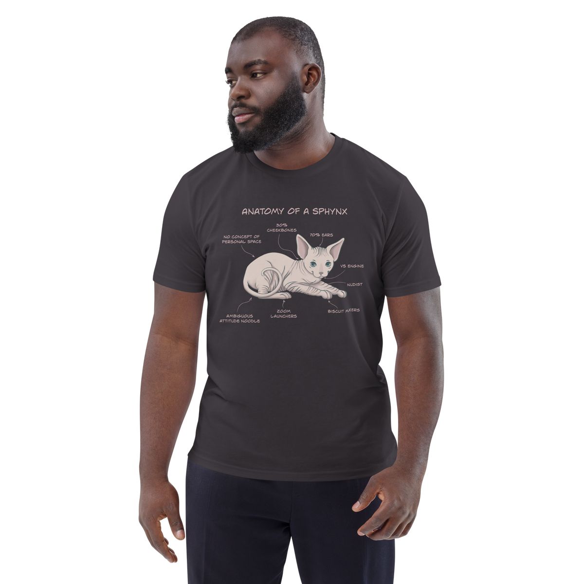 "ANATOMY OF A SPHYNX" UNISEX ORGANIC TEE