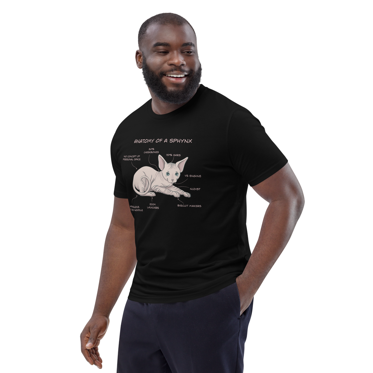 "ANATOMY OF A SPHYNX" UNISEX ORGANIC TEE