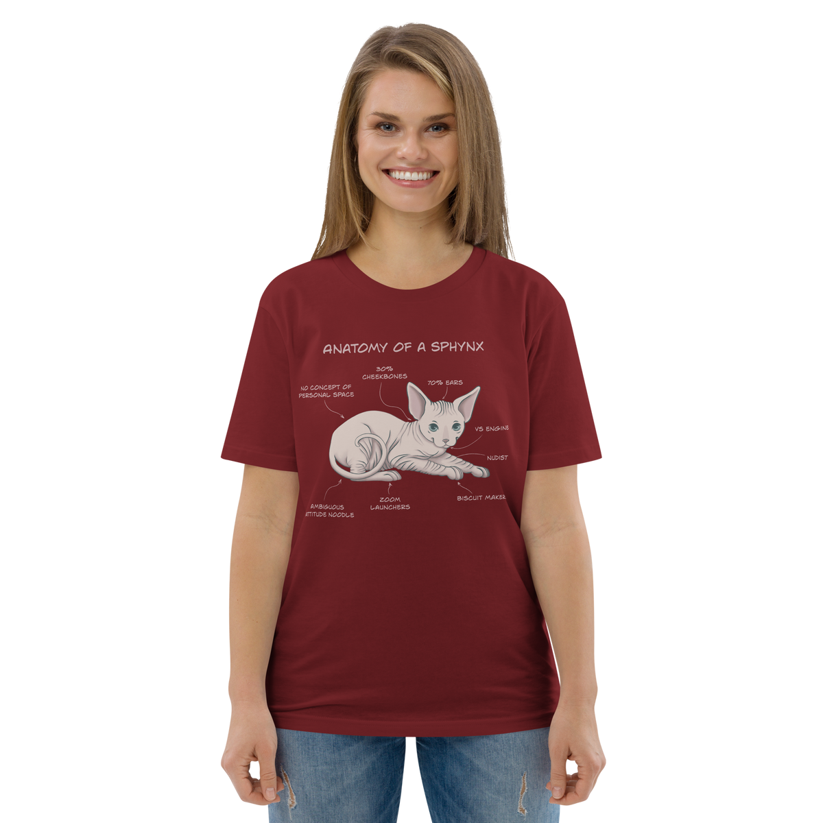 "ANATOMY OF A SPHYNX" UNISEX ORGANIC TEE