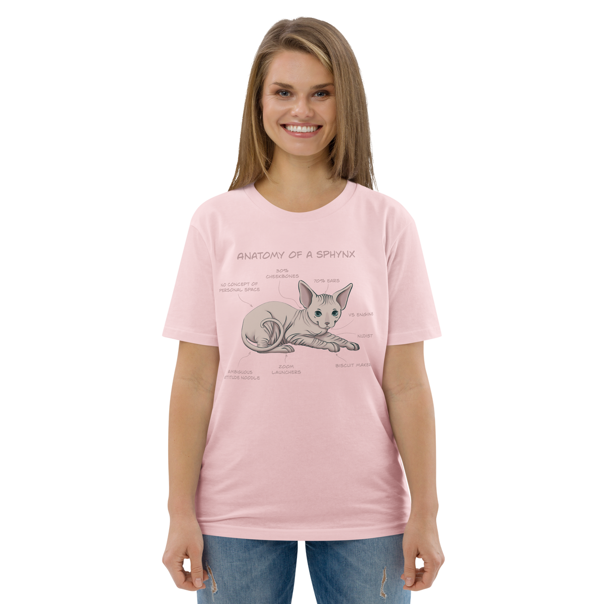 "ANATOMY OF A SPHYNX" UNISEX ORGANIC TEE