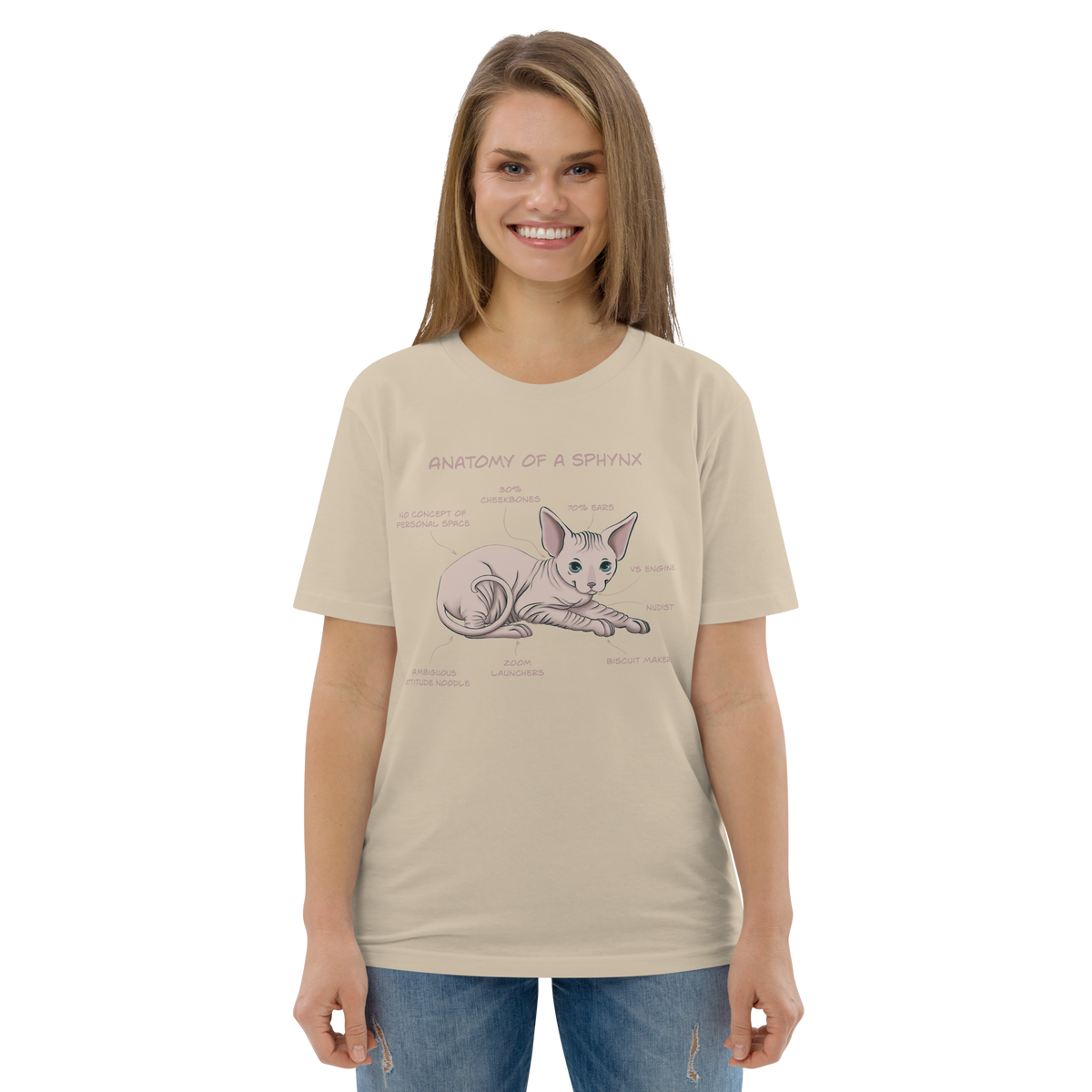 "ANATOMY OF A SPHYNX" UNISEX ORGANIC TEE