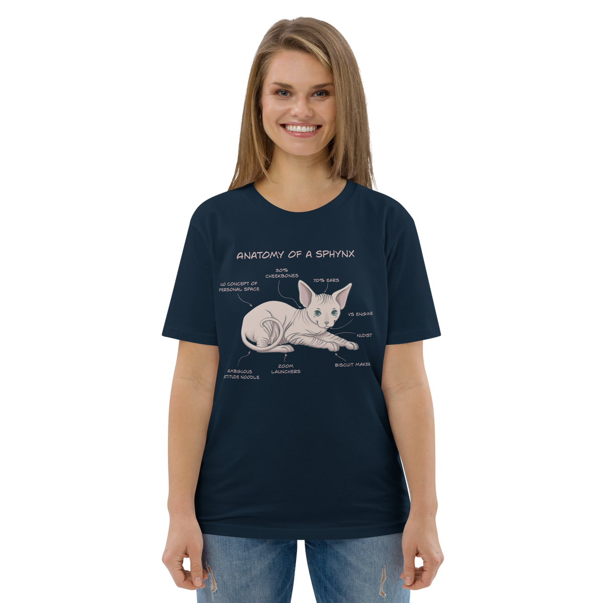 "ANATOMY OF A SPHYNX" UNISEX ORGANIC TEE